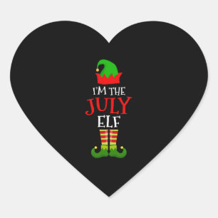 Adesivo Coração Eu sou o "Julho Elf Matching Family Christmas" em