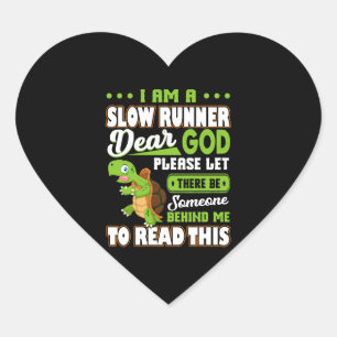 Adesivo Coração Eu sou uma maratona devagar de Tartaruga Engraçada