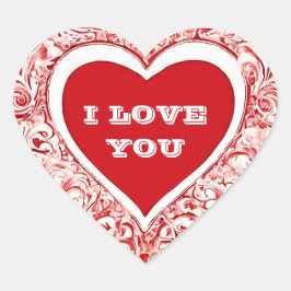 Adesivo Coração Eu Te Amo Namorados Vermelho E Branco
