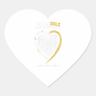 Adesivo Coração Eu Visto Dourado para o Cancer da minha neta