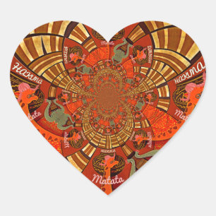 Adesivo Coração Faca de Girafa Única e Bonita Design