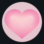 Adesivo Coração Fade Rosa<br><div class="desc">Este adesivo redondo tem um coração cor-de-rosa moldado com um centro lavado em branco. Clique em "Personalizar" para redimensionar/reposicionar a imagem do coração desvanecido rosa, alterar a cor de fundo e/ou adicionar texto personalizado. Apropriado para chás de fraldas, batismos e festas de aniversário de bebês, assim como festas de noivado,...</div>