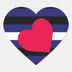 ADESIVO CORAÇÃO FAIXAS DE DESIGN DA BANDEIRA DO ORGULHO DE COURO