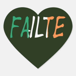 Adesivo Coração Falhas sobrepostas na Irish Flag stkcnt