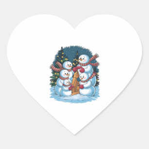 Adesivo Coração Família Joyful Snowman
