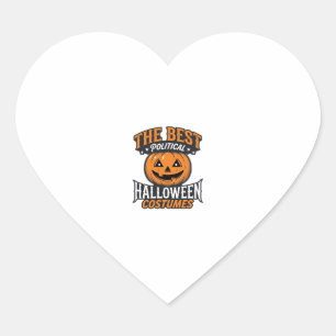 Adesivo Coração Fantasia de Halloween Política Abóbora Camisa Vint