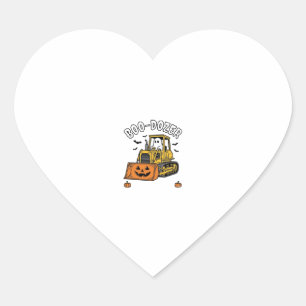 Adesivo Coração Fantasma de Halloween Boo Dozer Bulldozer Engraçad