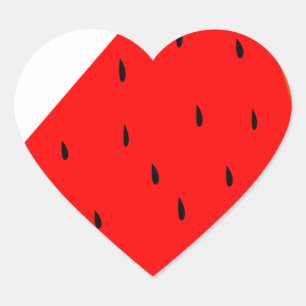 Adesivo Coração Fatia de colheita de Fruta de melancia no Verão