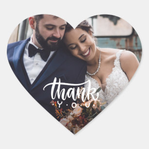 Adesivo Coração Favor de Foto de Coração de Casamento Agradecimen