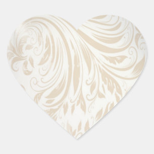 Adesivo Coração Favor formal do casamento tema damasco de Pearl