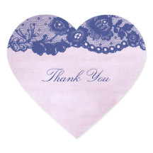 Favor Rosa do coração Lila Blue Marinho Lace Obrig