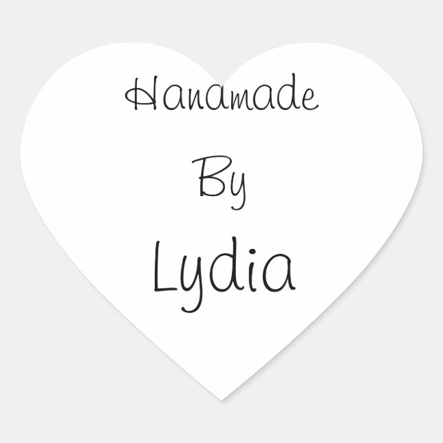 Adesivo Coração Feita À Mão Por Vinheta (Frente)