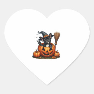 Adesivo Coração Feiticeira francesa Pumpkin Halloween Mens Mulhere