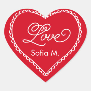 Adesivo Coração Feito com Amor