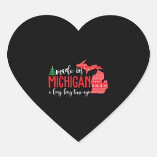 Adesivo Coração Feito Em Michigan Há Muito Tempo Atrás Do Natal
