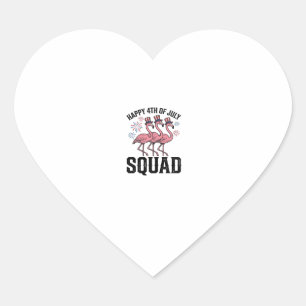 Adesivo Coração Feliz 4 de Julho Flamingo Squad Vector Design_1