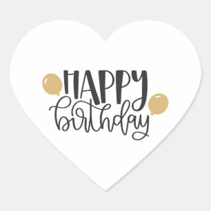 Adesivo Coração feliz aniversário