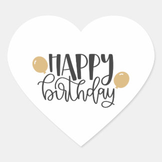 Adesivo Coração feliz aniversário