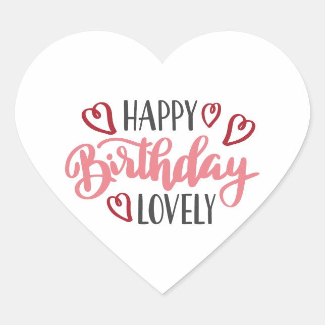 Adesivo Coração feliz aniversário (Frente)