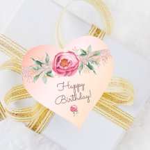 Feliz Aniversário brilhante pincelado rosa cor-de-