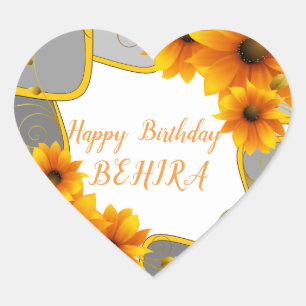 Adesivo Coração Feliz aniversário coração Vestido