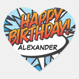 Adesivo Coração FELIZ ANIVERSÁRIO Diversão Retrorna BD