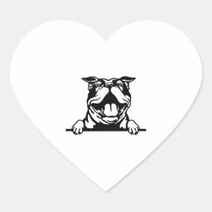 Adesivo Coração Feliz Buldogue Engraçado