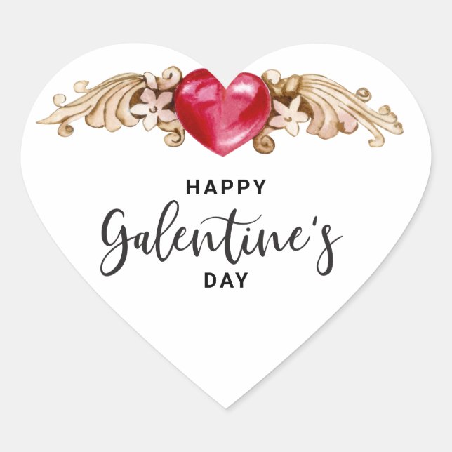 Adesivo Coração Feliz Dia das Galentinas (Frente)