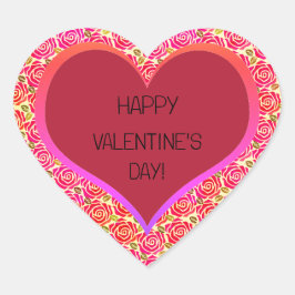 Adesivo Coração Feliz dia de os namorados de Coração das Rosas ver