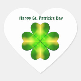 Adesivo Coração Feliz Dia de São Patrício, personalizado
