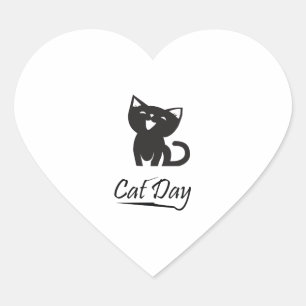 Adesivo Coração Feliz Dia dos Gatos