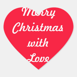 Adesivo Coração Feliz Feliz Natal Designer Bright Red Xmas