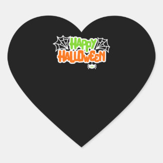 Adesivo Coração Feliz Halloween Colorida Aranha Cótea