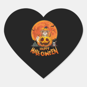 Adesivo Coração Feliz Halloween do Dia das Bruxas