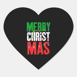 Adesivo Coração Feliz Natal