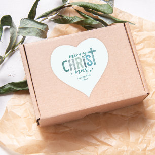 Adesivo Coração Feliz Natal Christian Boho