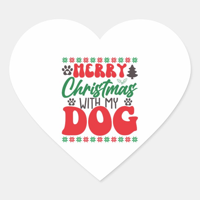 Adesivo Coração Feliz Natal com meu Cachorro-01 (Frente)