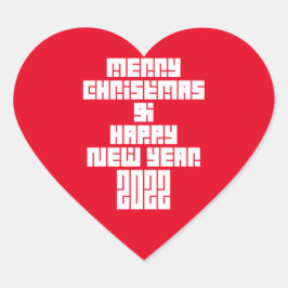 Adesivo Coração Feliz Natal E Feliz ano novo 2022