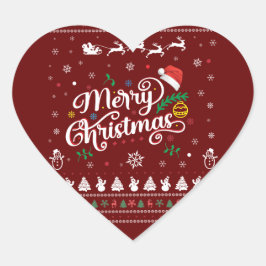 Adesivo Coração Feliz Natal Engraçado