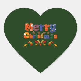 Adesivo Coração Feliz Natal Férias