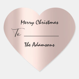 Adesivo Coração Feliz Natal Para..Do Rosa de Feriados de Nome da F