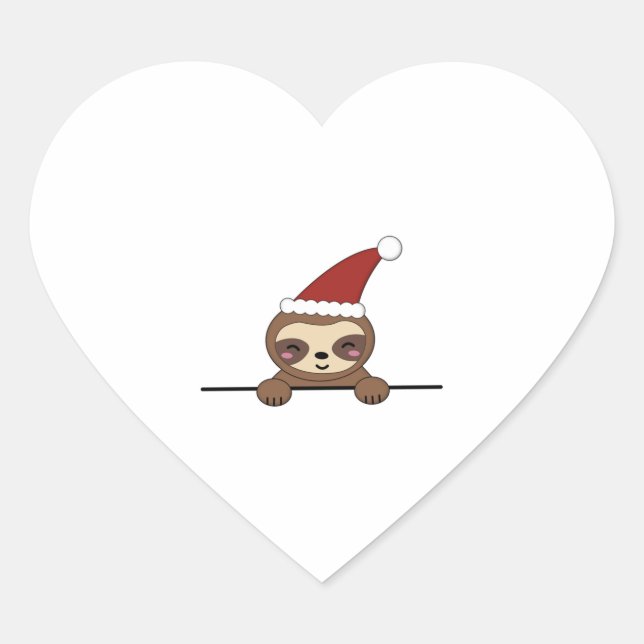 Adesivo Coração Feliz Natal Sloth (Frente)