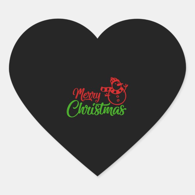 Adesivo Coração Feliz Natal X Snowman (Frente)