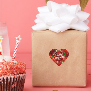 Adesivo Coração Feliz víscera de natal e brilhante Vinheta de Cor