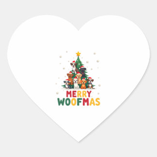 Adesivo Coração Feliz Woofmas - Feliz Natal Para Amantes de Cães (