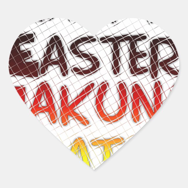 Adesivo Coração Felz pascoa Abençoado Hakuna Matata Holiday (Frente)