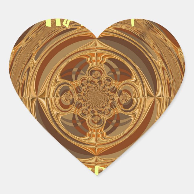 Adesivo Coração Feriados Felizes Círculo Impressão/Design (Frente)