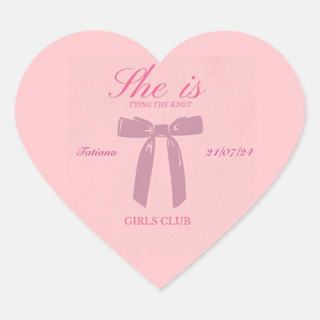 Adesivo Coração festa de despedida de solteira charmosa simples cl (Frente)