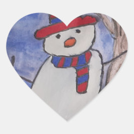 Adesivo Coração Festivo Snowman