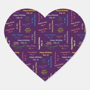 Adesivo Coração Fevereiro, 13 Aniversário